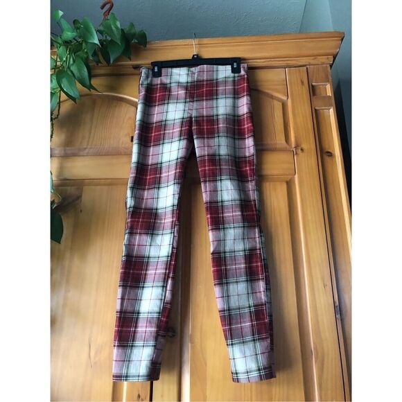H&M Women’s Red Black Cream Pull On Legging Style Pants SZ 6 - Picture 3 of 12